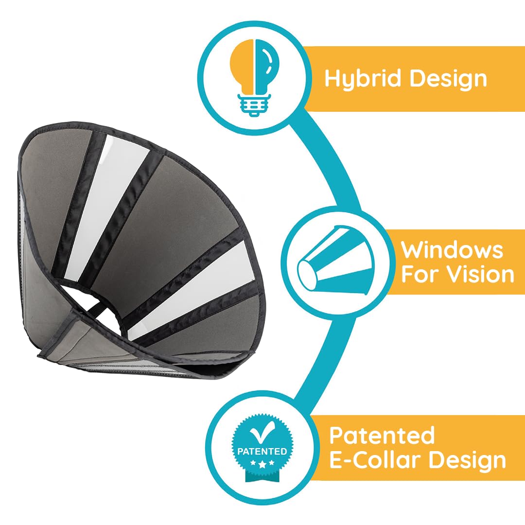 ZenPet Pet Recovery Cone E-Collar for Dogs and Cats - Always Use with Your Pet's Everyday Collar - Comfortable Soft Collar is Adjustable for a Secure and Custom Fit (Medium)