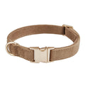 YUDOTE Soft Cotton Dog Collar with Metal Buckle Adjustable Heavy Duty Comfy Corduroy Collars for Small Medium Large Dogs,Light Pink,Large