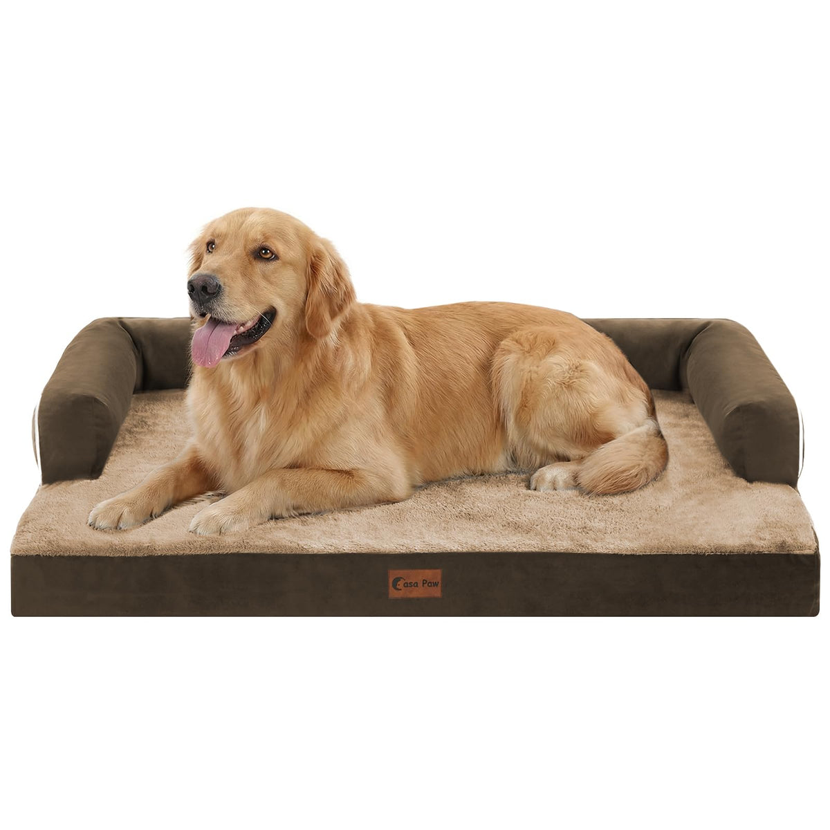 Casa Paw Orthopedic Washable Dog Bed for Extra Large Dogs, 45x35in, Grey