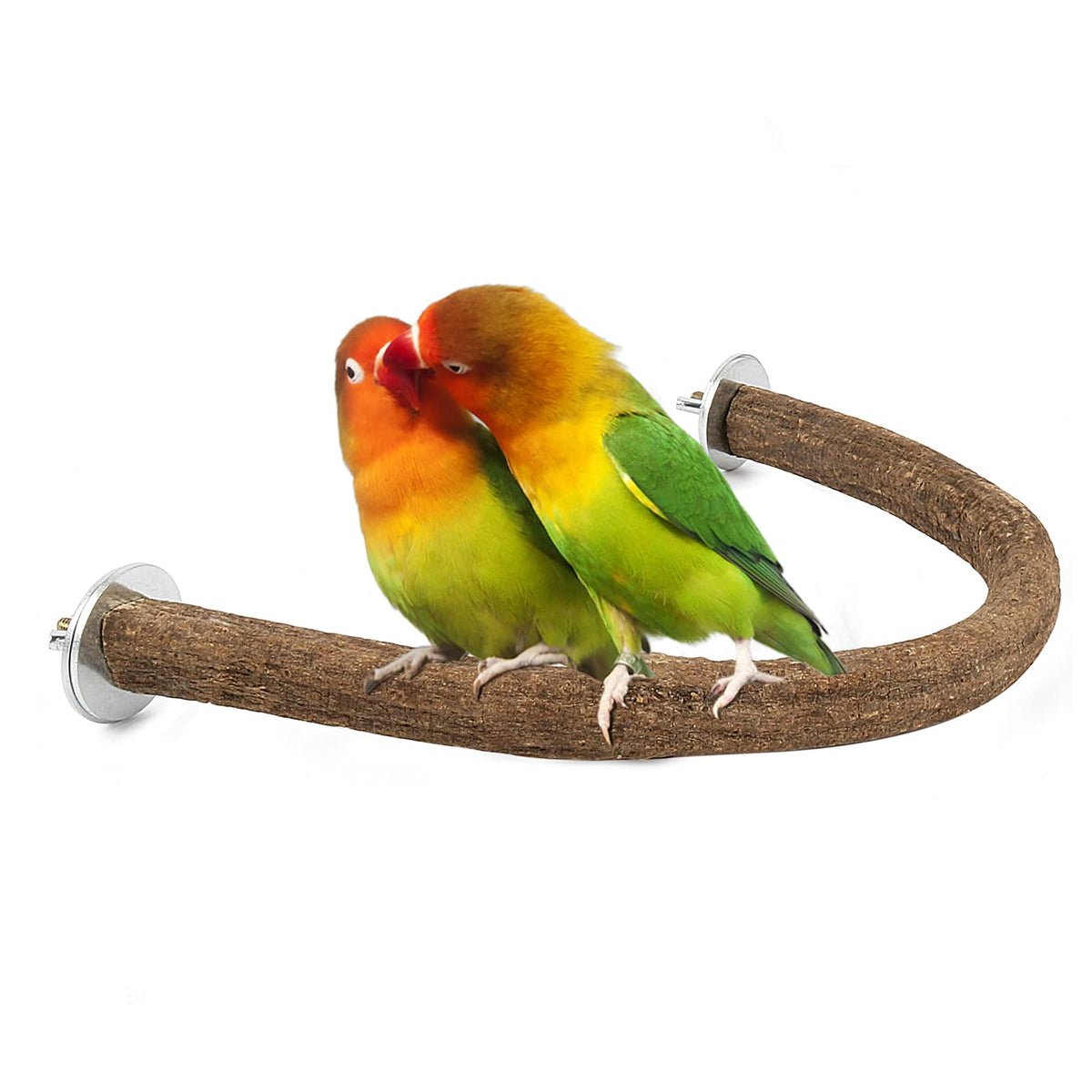 Rypet 2PCS Pack Natural Wood Bird Perches for Cage, U-Shaped Parrot Perch L