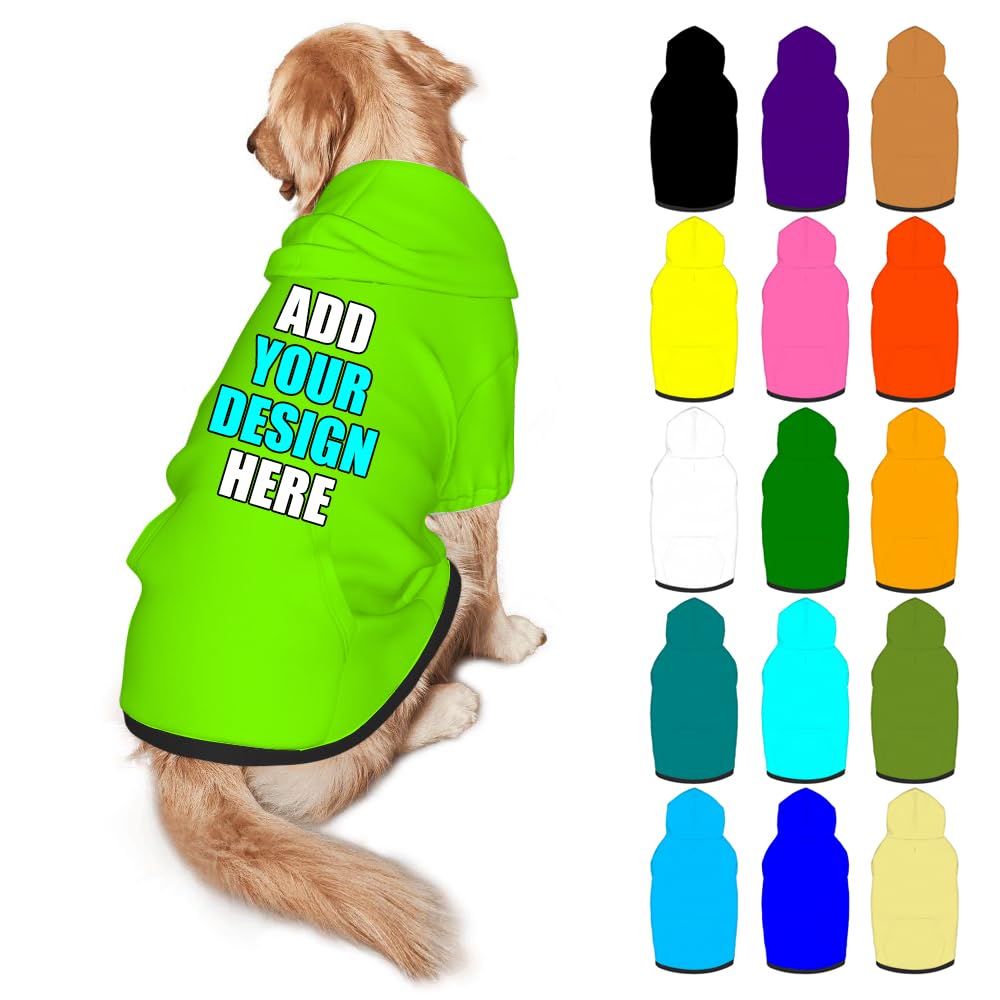 Mynvzrk Customized Dog Hoodie with Name Logo Personalized Text Soft & Warm for Puppy Sweatshirt Hooded for Small Medium Large Dogs Girl/Boy Cats/Kitten, MediumPurple, M