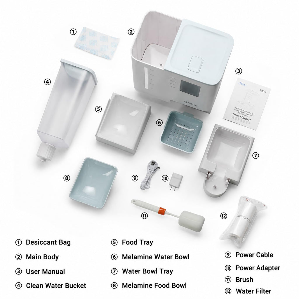 iPettie FW54 5G/2.4GHz WiFi Automatic Feeder and Waterer 2-in-1 Set for Pet