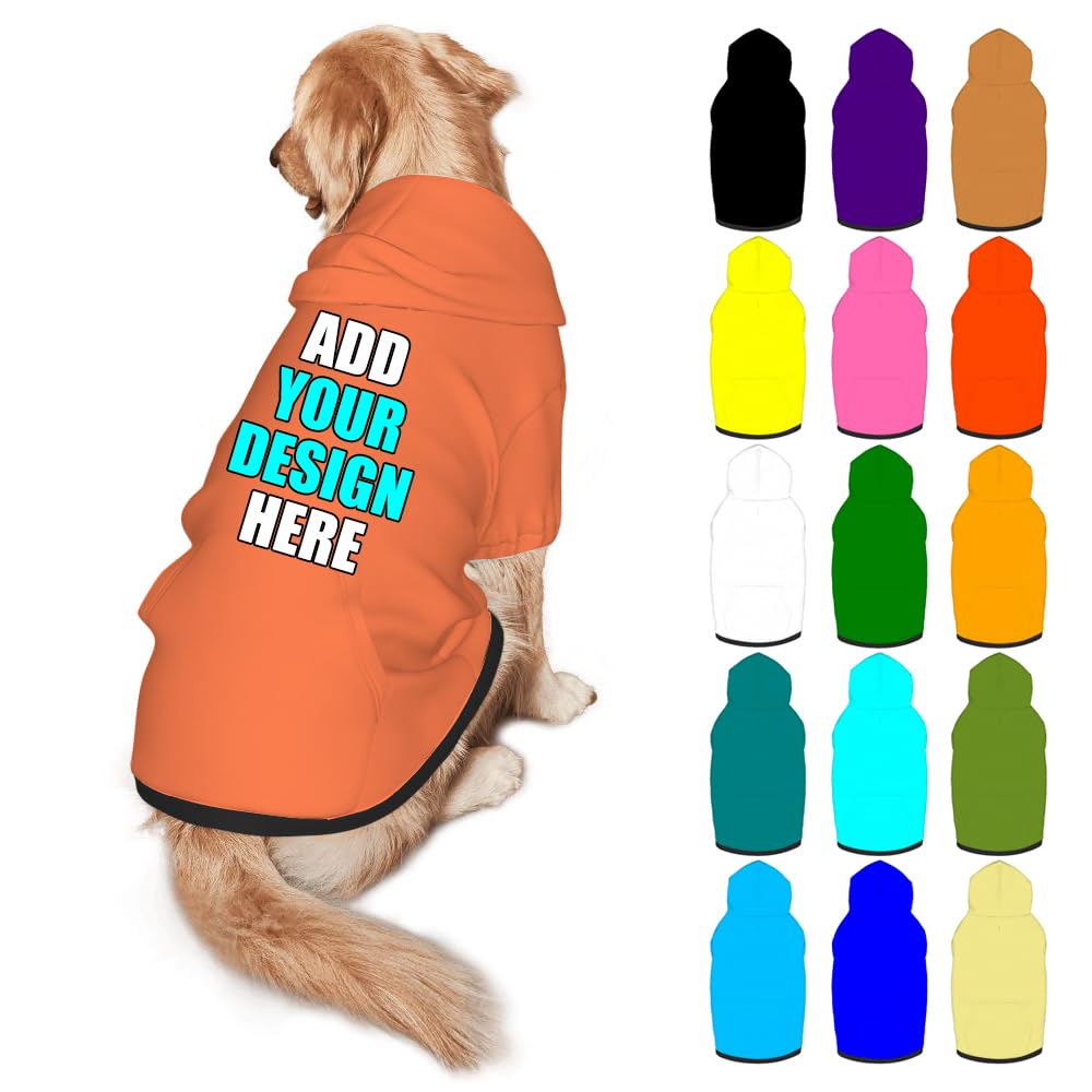 Mynvzrk Custom Dog Clothes with Photo Name Logo Personalized Dog Sweaters for Small Medium Large Dogs Breathable Warm, Navy, XL
