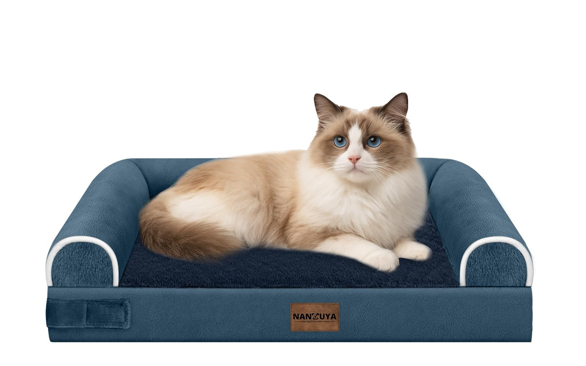 NANUYA Orthopedic Dog Bed for Jumbo Dogs, 48 x 33 Inch, Light Grey