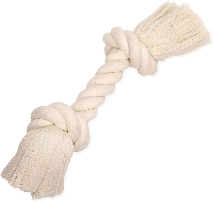 Mammoth Pet Products Dog,Flossy Chews 100-Percent Cotton White Rope Bone, 14-Inch (10006V)