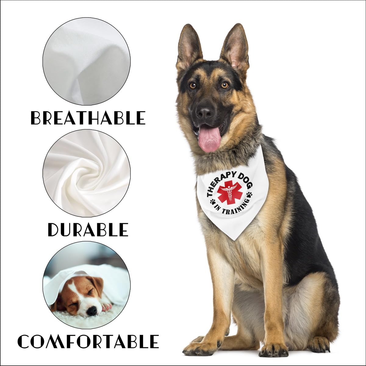 Dog Bandana, Therapy Dog Please Pet Me with, Dogs Scarf Classical Printing, Dogs Scarf Accessories, Doggy Kerchief Pet Kerchief, Christmas Birthday Thanksgiving Doggy Gift A08