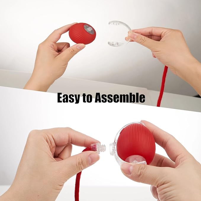 molxiobul Interactive Dog Cat Toy Ball, Upgraded Rechargable Smart Automatic Rolling Pet Ball with Tail, Fast Moving Toy for Bored Indoor Kitty Puppy