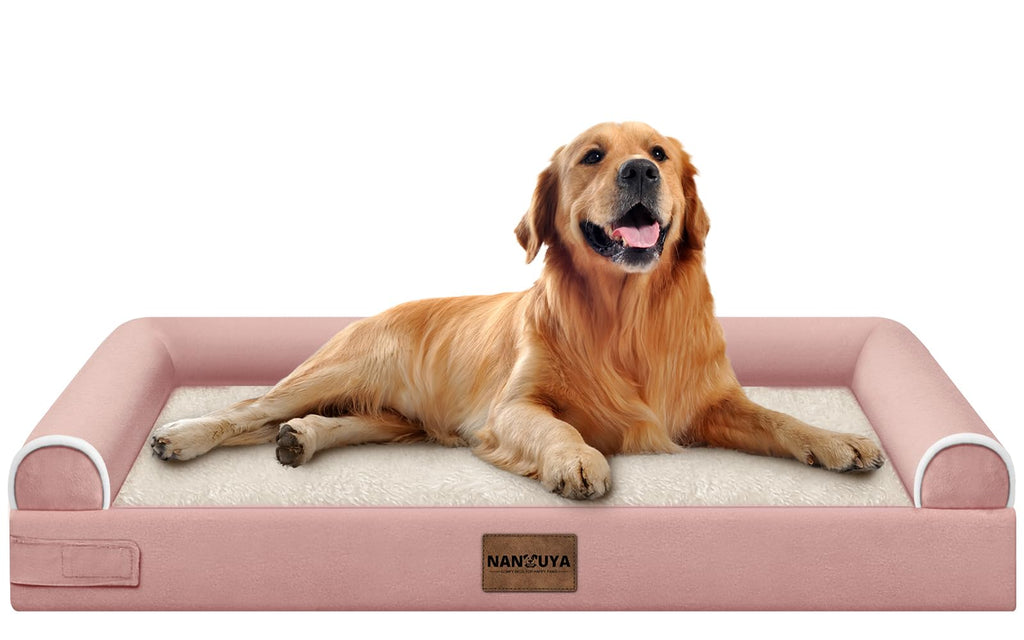NANUYA Orthopedic Dog Bed for Jumbo Dogs, 48 x 33 Inch, Light Grey