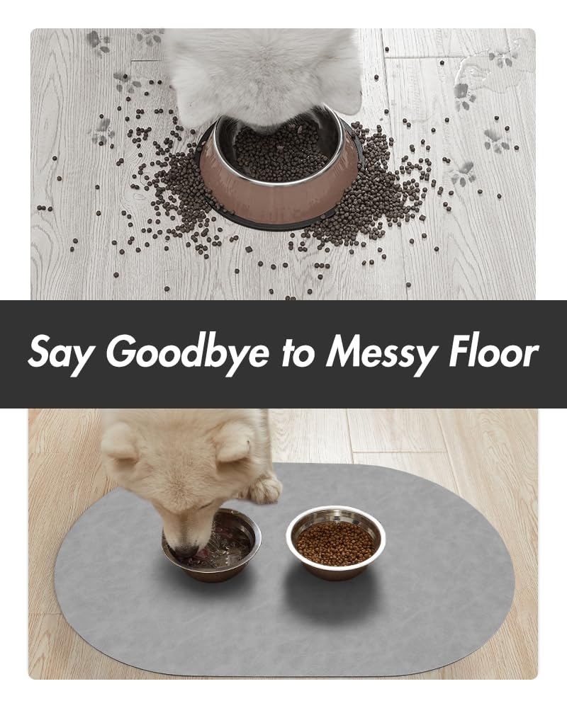 Absorbent Dog Food Mat-Cat Dog Mat for Food and Water Bowl, Quick Dry Pet Food Mat, No Stains Dog Feeding mat, Dog Accessories Pet Supplies Mat-Dog Water Bowl Mat for Messy Drinkers