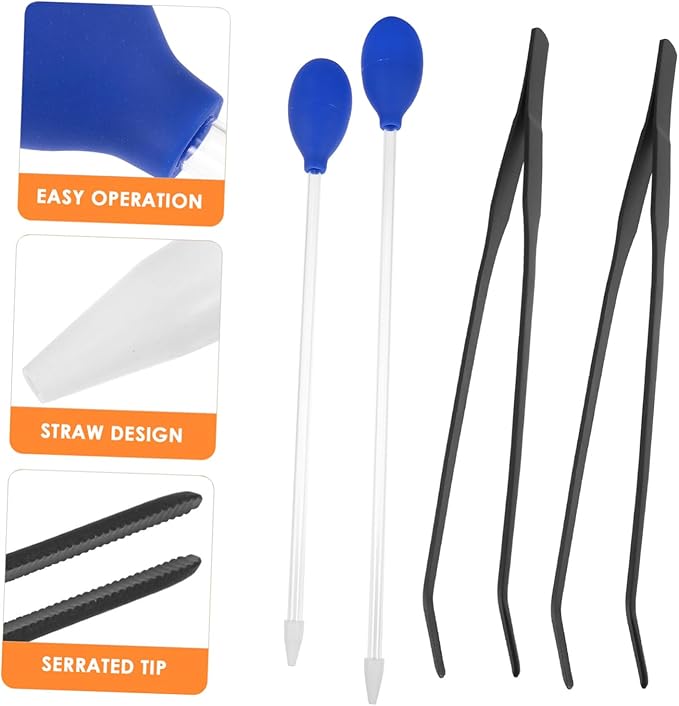 Yardwe 4pcs Aquarium Tank Cleaner Tools Set Tweezers Pipette Easy Water Change for Fish Tanks