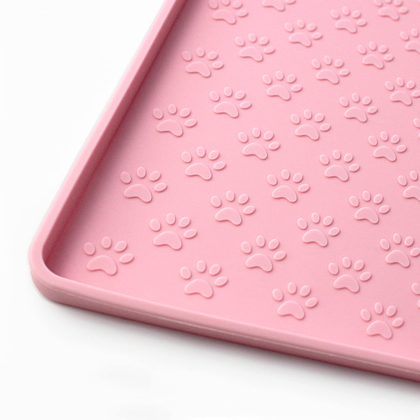 Ptlom Pet Placemat for Dog and Cat, Mat for Prevent Food and Water Overflow, Suitable for Small, Medium and Big Pet 18" 12", Pink