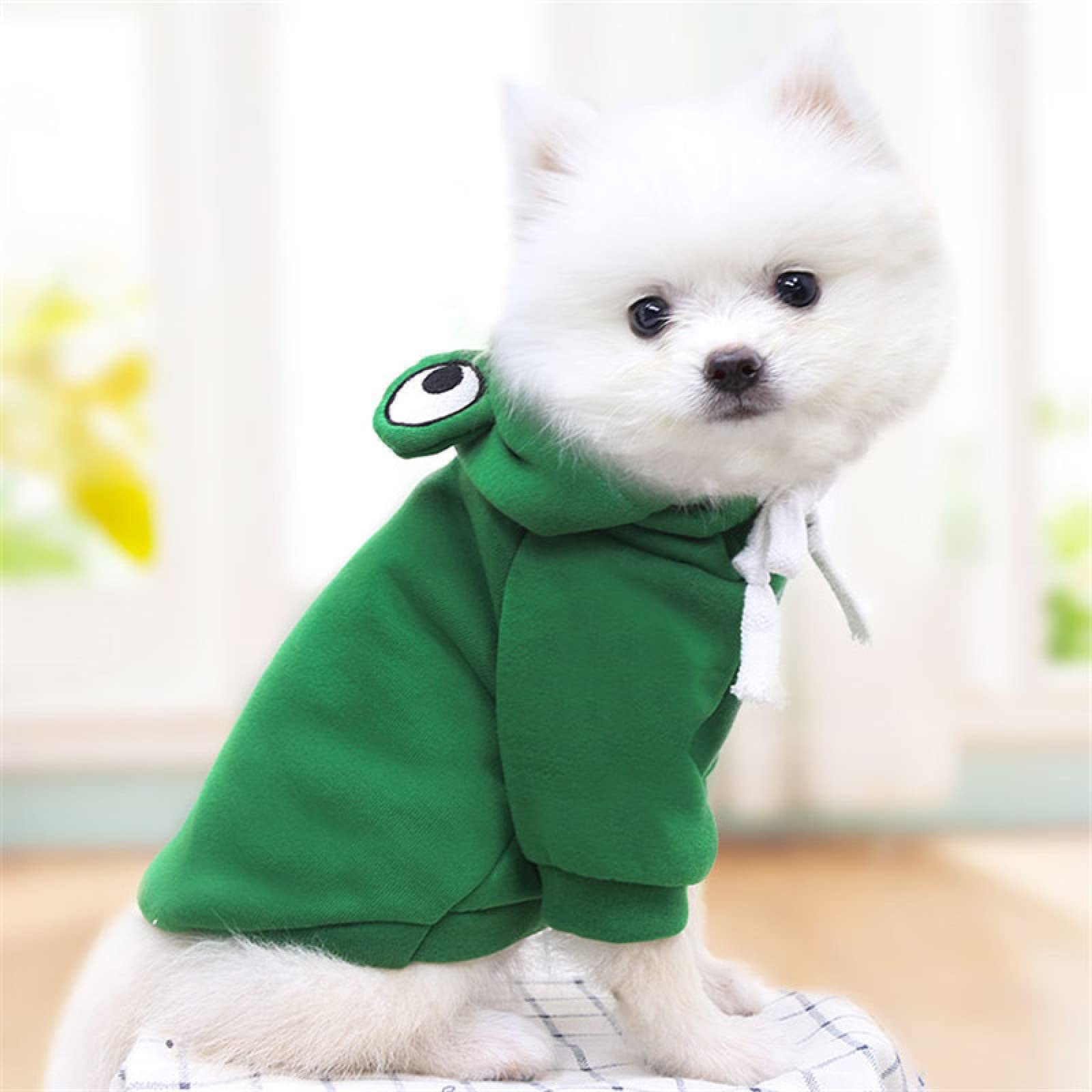 Maruomiki Warm Dog Winter Clothes Cute Dog Coat Hoodie, Green, XXL