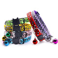 Reflective 2 Pack Breakaway Cat Collars with Bell Leopard Pattern Cute Kitty Adjustable 7.5-12.5 Inch Safe Kitten Collars Charms (Blue)