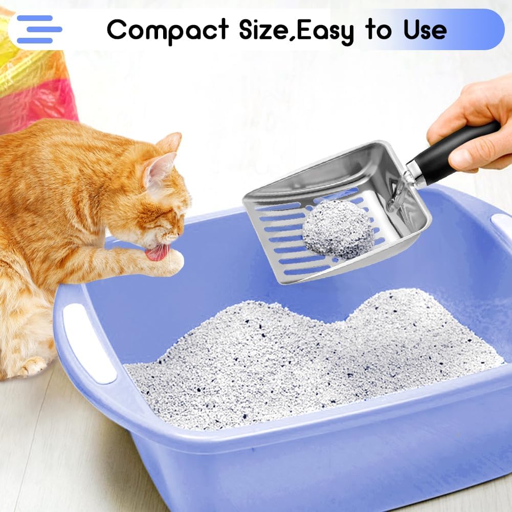 NewGF Stainless Steel Cat Litter Scoop,Metal Cat Litter Scoop,Kitty Metal Scooper,Sturdy Mesh Scooper