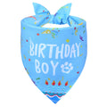 WoffBow Dog Birthday Boy Bandana for Medium Dogs, Reversible Blue Scarf