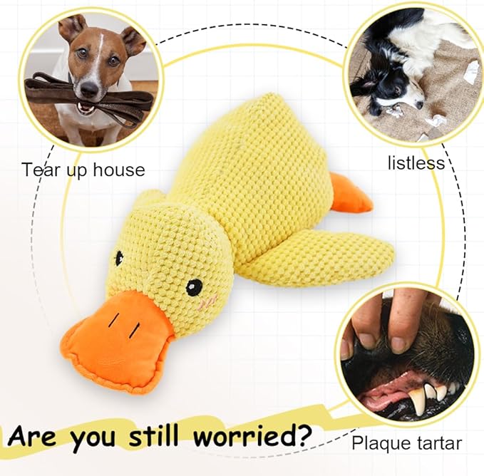 2025 Upgraded Dog Toys, New Durable Calming Duck Toys, Dog Toys for Aggressive Chewers with Soft Squeaker, Fun for Indoor Puppies and Senior Pups (3 Pcs, S-8.66 * 9.87in)