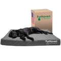 Furhaven Water-Resistant Orthopedic Dog Bed for Large Dogs w/ Removable Washable Cover, For Dogs Up to 125 lbs - Indoor/Outdoor Logo Print Oxford Polycanvas Mattress - Stone Gray, Jumbo Plus/XXL