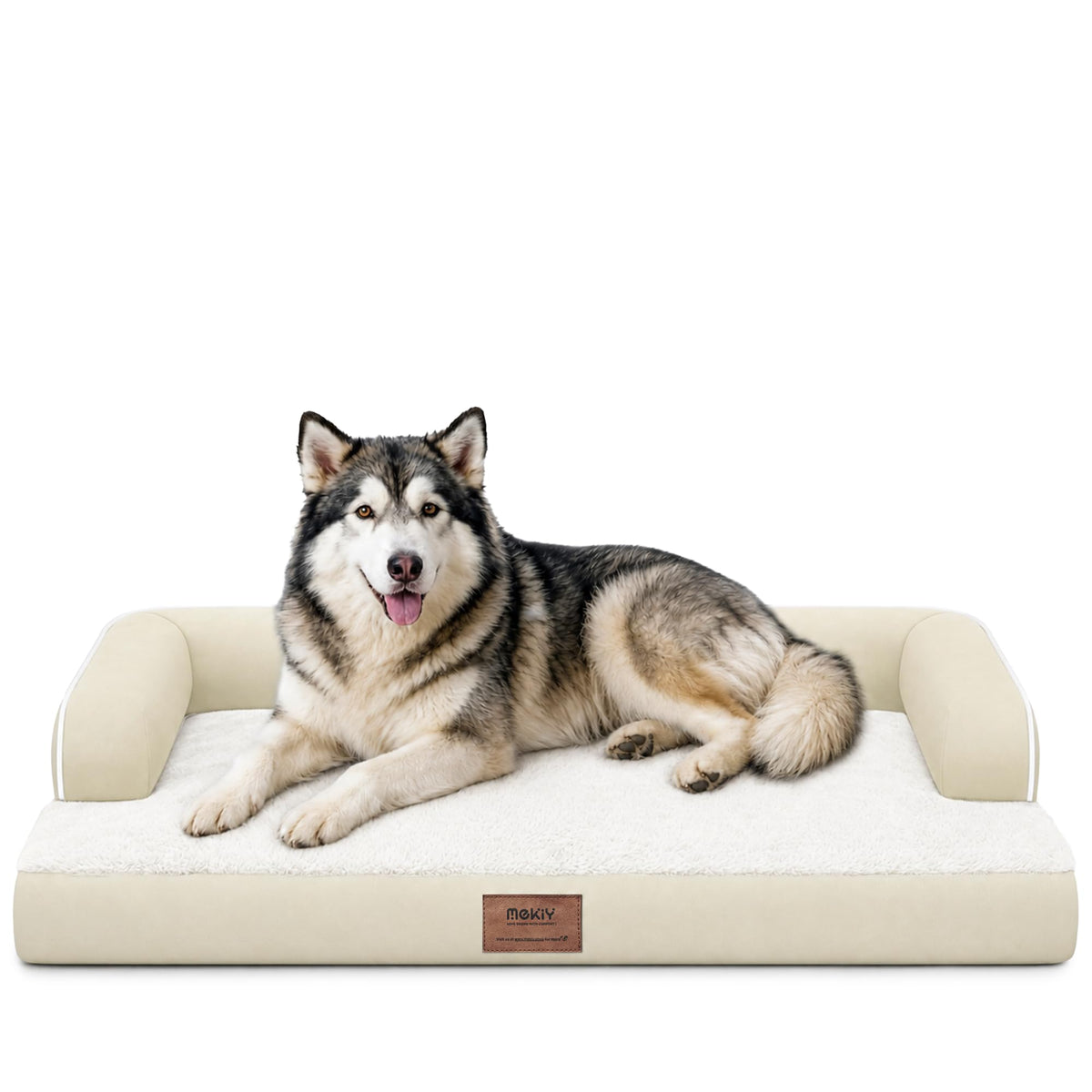 MEKIY Orthopedic Waterproof Dog Bed with Bolster for Extra Large Size Dogs
