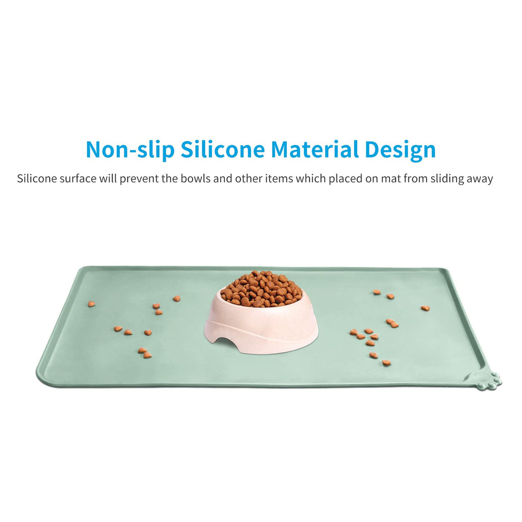 AUDWUD Waterproof Silicone Pet Feeding Mats,Anti-Slip Dog Food Bowl Pad