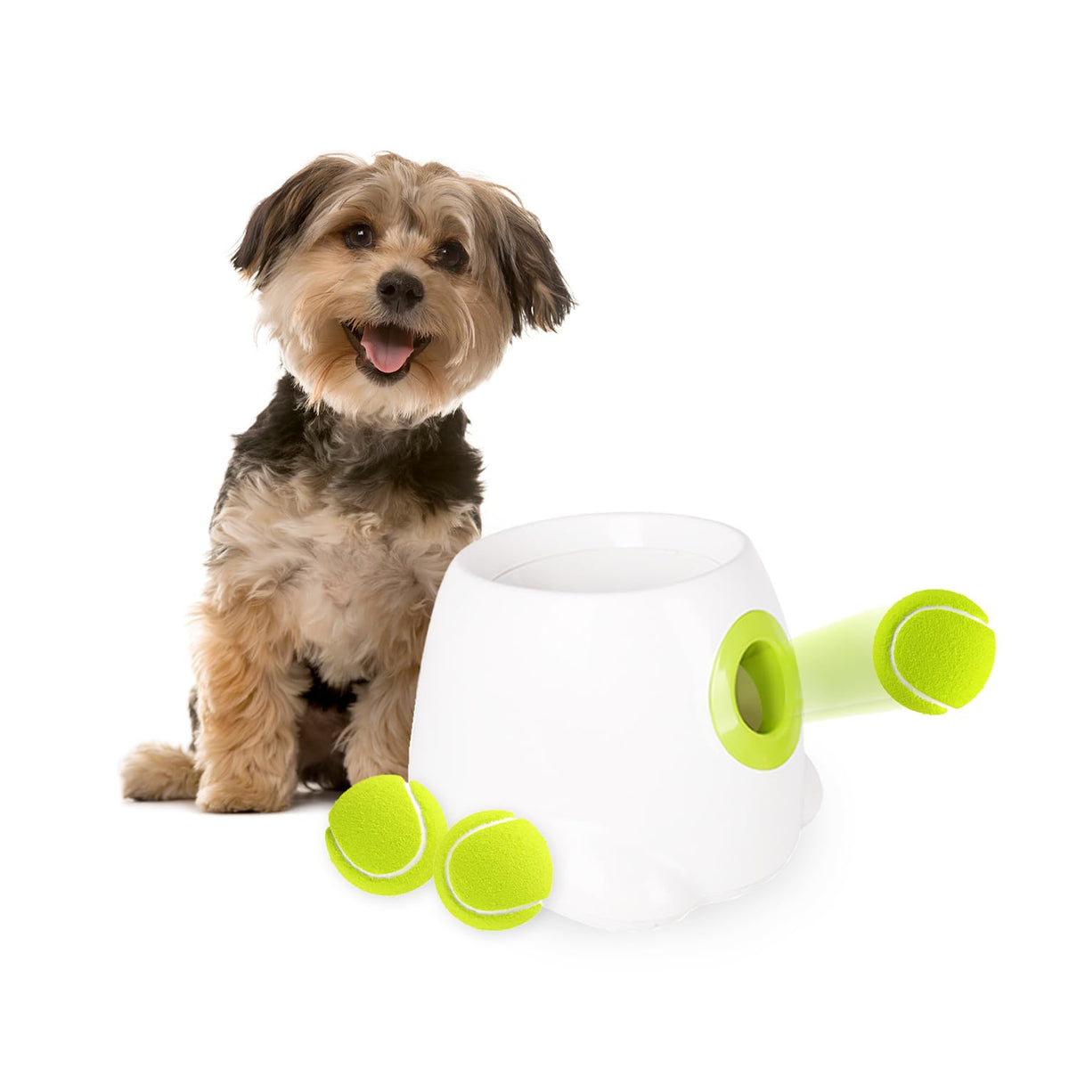 AFP Automatic Ball Launcher Dog Ball Thrower Machine Interactive Hyper Fetching Toy for Large Dogs, 3 Tennis Balls Included, Max Version