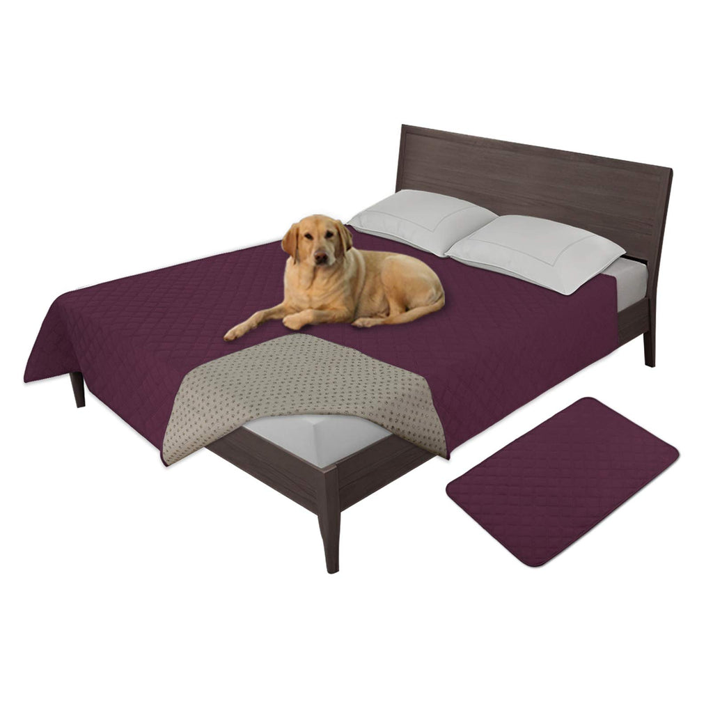 Easy-Going Waterproof Dog Bed Cover, Non-Slip Pet Blanket, 86x82in, Wine