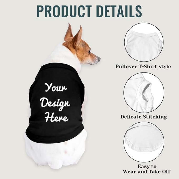Customized Dog Shirt for Small Medium Large Dogs Personalized with Photo Text Logo Name T-Shirt Summer Breathable Clothes, XL