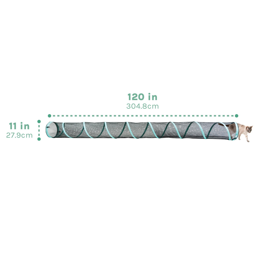 Kitty City Catio Outdoor 10' Cat Tunnel – 10‑Foot Cat‑Sized Play Tunnel, 11” Diameter, Modular Catio Connector for Cats & Small Pets