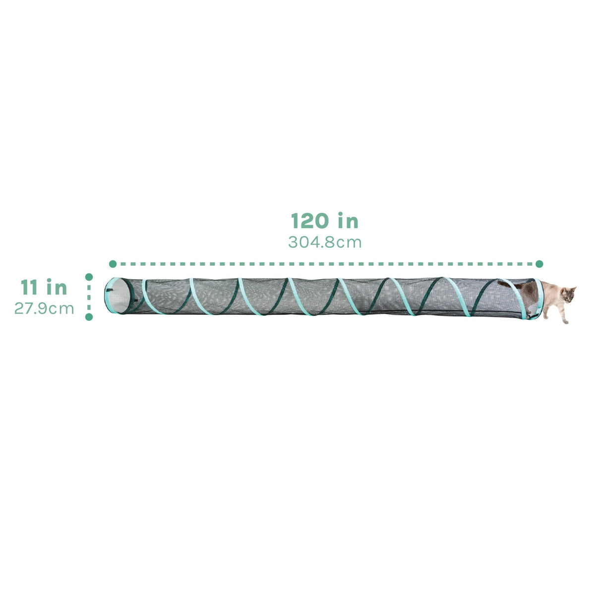 Kitty City Catio Outdoor 10' Cat Tunnel – 10‑Foot Cat‑Sized Play Tunnel, 11” Diameter, Modular Catio Connector for Cats & Small Pets
