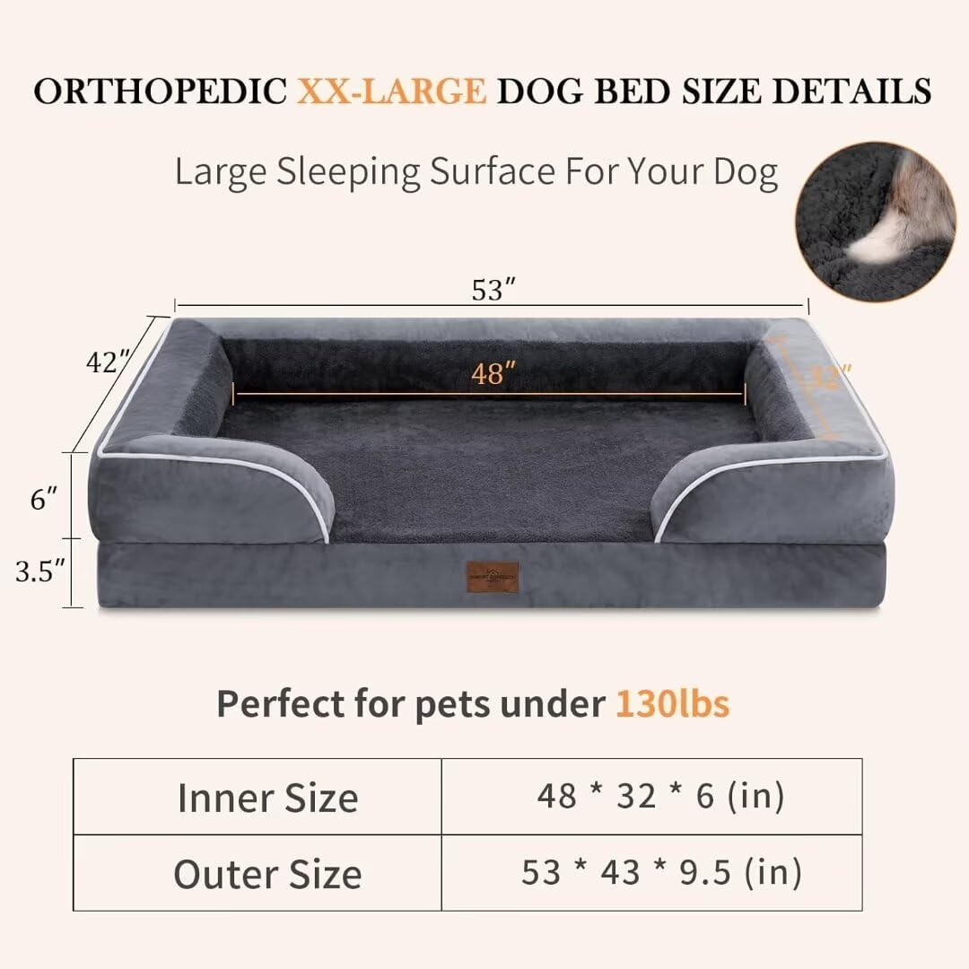 Comfort Expression Waterproof Orthopedic Dog Beds for Extra Large Dog