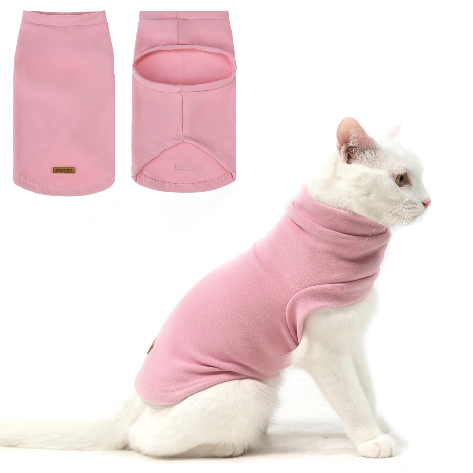 EXPAWLORER Cat Sweater Warm Fleece Pet Clothes for Cats Only