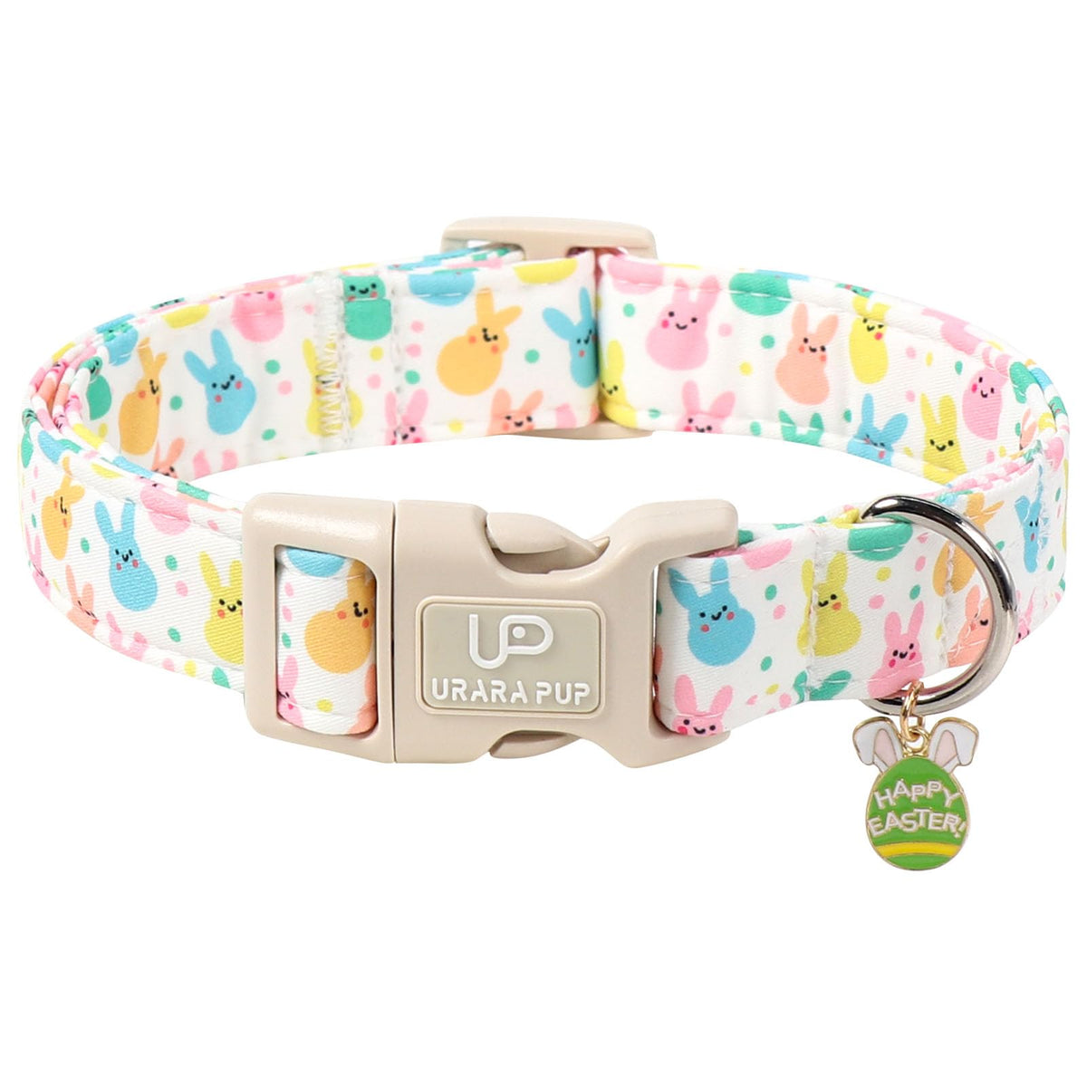 Valentine's Dog Collar, UP URARA PUP Pink Heart Adjustable Pet Collar with Bowknot Charm, Wedding Dog Accessories for Small Medium Large Dogs