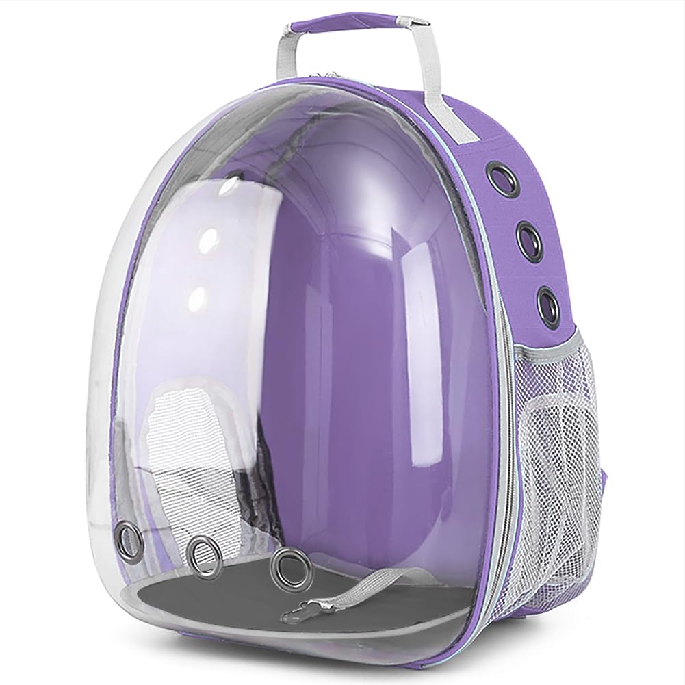 Pet Backpack Carrier,Bubble Backpack Cat Carrier,Pets and Small Dogs,Space Capsule Pet Carrier for Traveling, Walking, Hiking and Outdoor Activities (Purple)