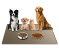 48"x32" Extra Large Pet Food Mat, 1.5MM Super Thick Silicone Dog Mats for Food and Water, XXXL Nonslip Pet Feeding Mats for Floors,Dog Cat Bowl Mat with Raised Edges, Brown