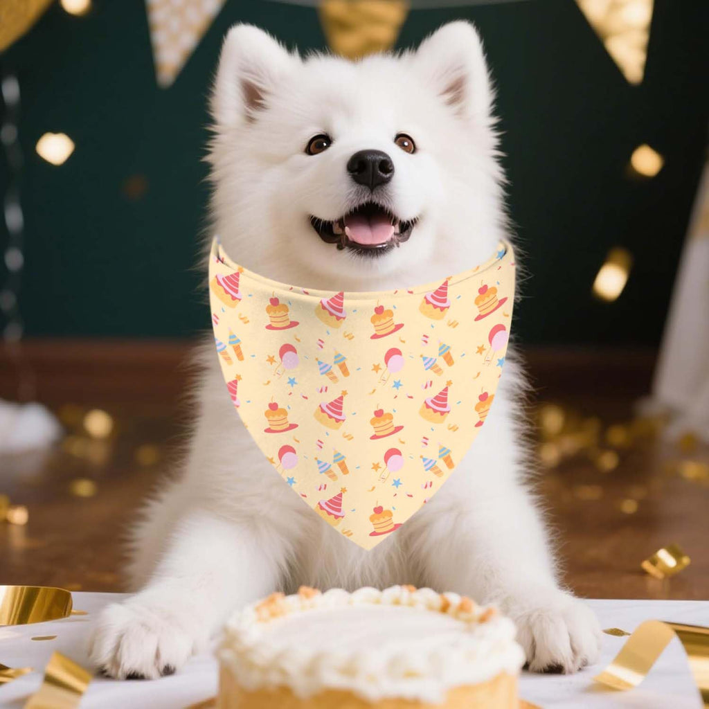 Birthday Dog Bandanas, Double Side Reversible Large Pet Scarves, Celebration Set, Adjustable Triangle Holiday Bandanas for Dogs Girl Boy Pets
