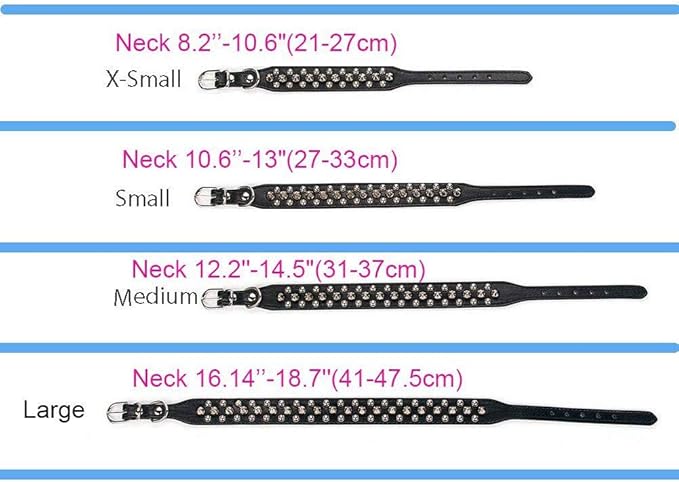Spiked Dog Collar Soft Pu Leather Mushrooms Rivet Spike Studded Puppy Adjustable Pet Collars for Small Breeds (S, Light Blue)