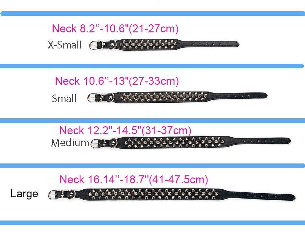 haoyueer Spiked Dog Collar Soft Pu Leather Mushrooms Rivet Spike Studded Puppy Adjustable Pet Collars for Small Breeds (M, Dark Blue)