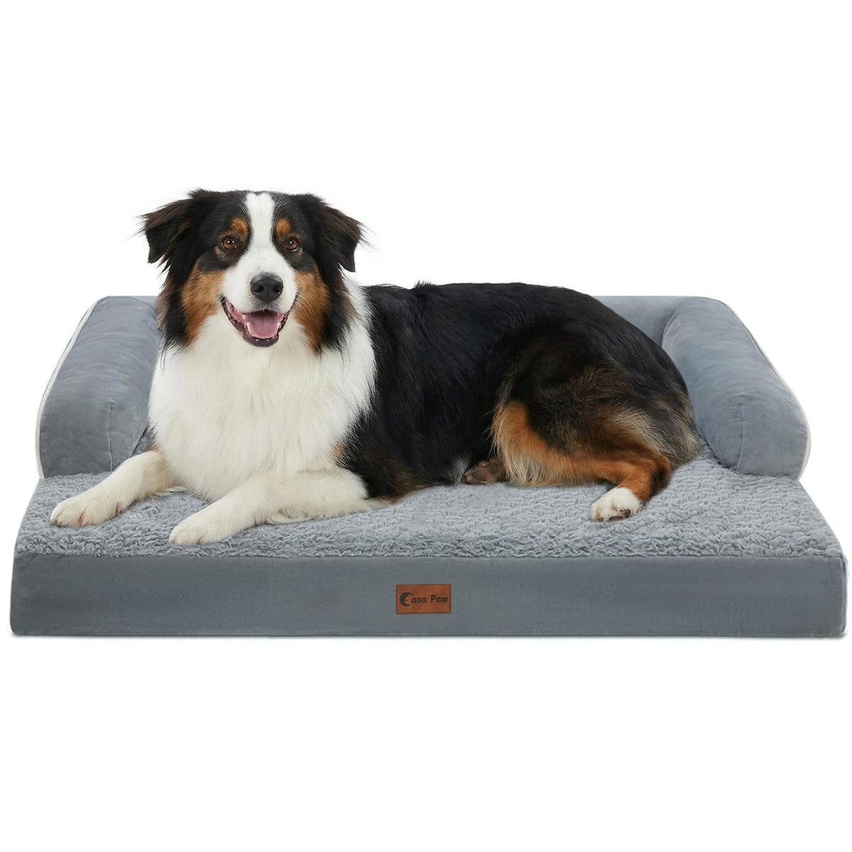 Casa Paw Orthopedic Washable Dog Bed for Extra Large Dogs, 45x35in, Grey