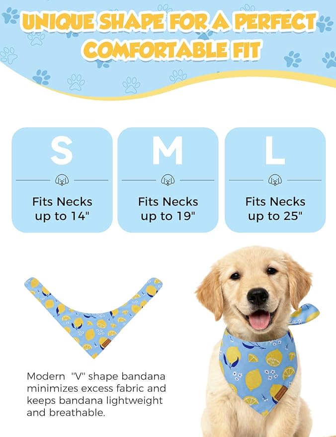 Luxury Double-Layer Dog Birthday Bandana – Handmade, Silk-Soft Polyester for All Dog Sizes | Birthday & Party Outfit | Gift-Ready Pet Accessory (Yellow, Large)