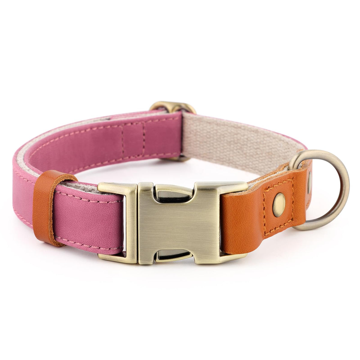 Plutus Pet Genuine Leather & Hemp Dog Collar, Adjustable, Gentle & Stylish