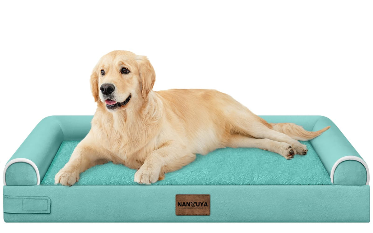 NANUYA Orthopedic Dog Bed for Jumbo Dogs, 48 x 33 Inch, Light Grey