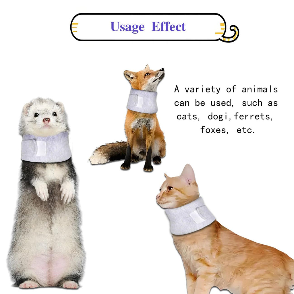Cat Cone Collar for Pet with Spinal IVDD Issues After Surgery Recovery, Adjustable Cat Neck Brace Elizabethan Collar, Neck Cervical Cone to Stop Licking for Small Medium Dog Puppy Kitten (Grey, S)