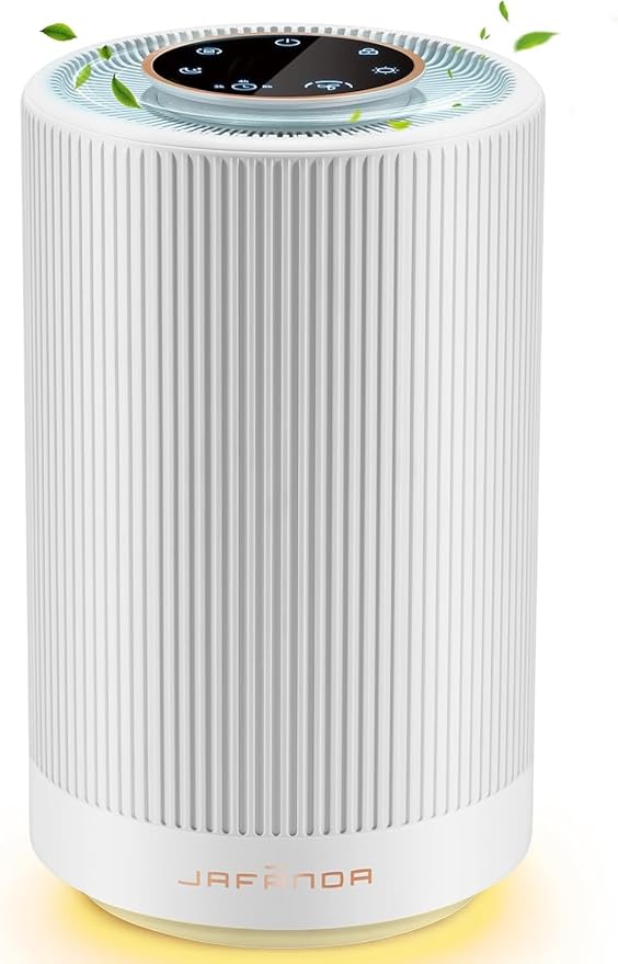 Jafanda Air Purifiers for Home bedroom,H13 True HEPA Coverage 450 sqft,22 dB Air cleaner with Brushless Motor,Effectively Remove Pollen Dust and Odor to Prevent Seasonal Air Diseases,Night Light