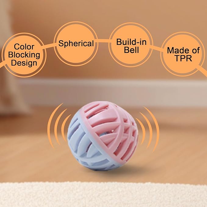 MeowAroma Cat Toy Balls with Bell Inside, Rubber, 2 inches, 3 Pcs