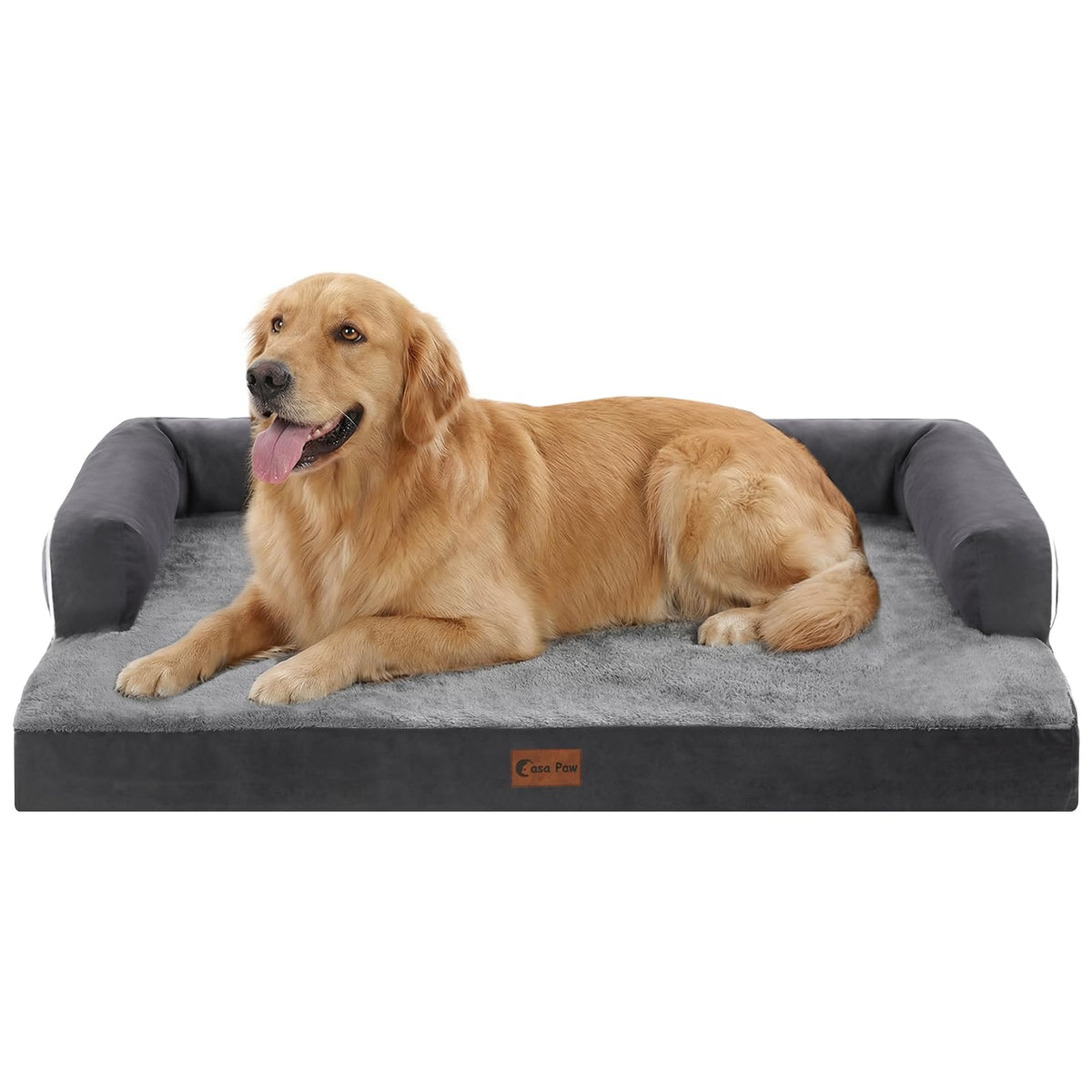 Casa Paw Orthopedic Washable Dog Bed for Extra Large Dogs, 45x35in, Grey