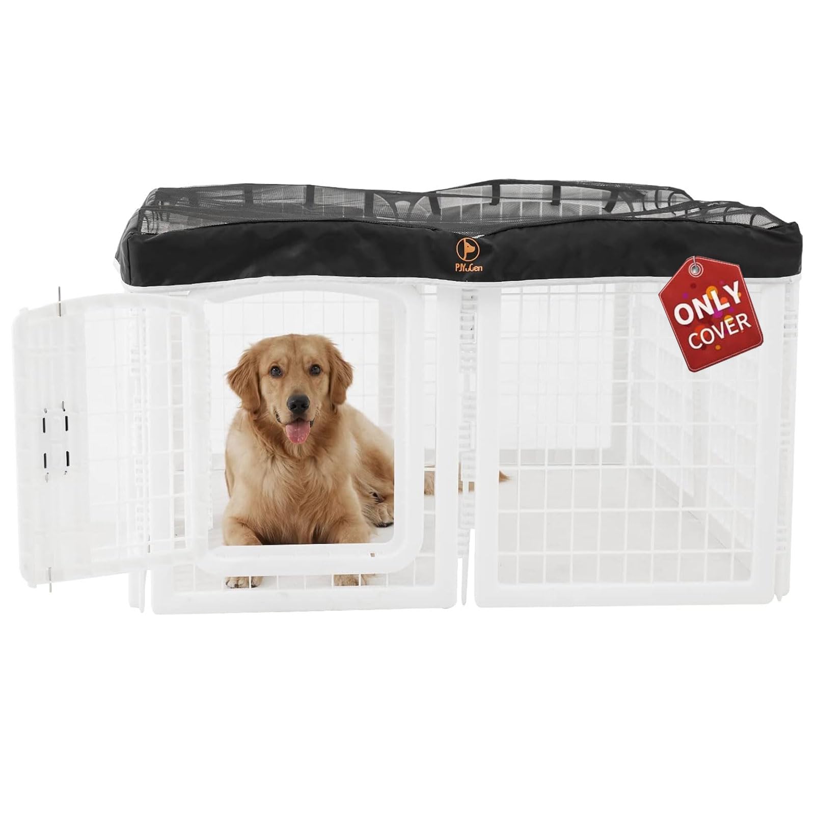 PJYuCien Square Playpen Top Cover for 24'' Width 8 Panel Pen, Black