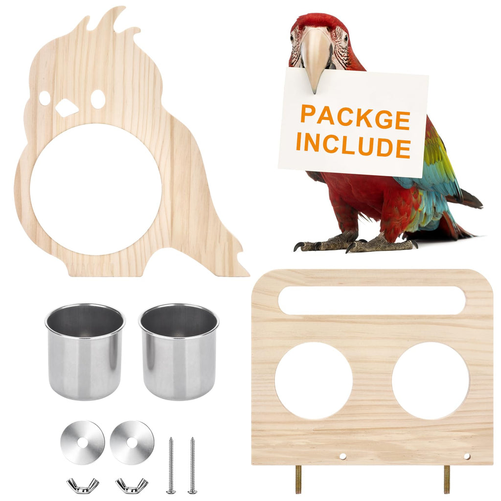 SMICEM Natural Wood Perch, Adjustable Cage Accessory & Toy, Tool-Free Design for Parakeets, Cockatiels, Lovebirds