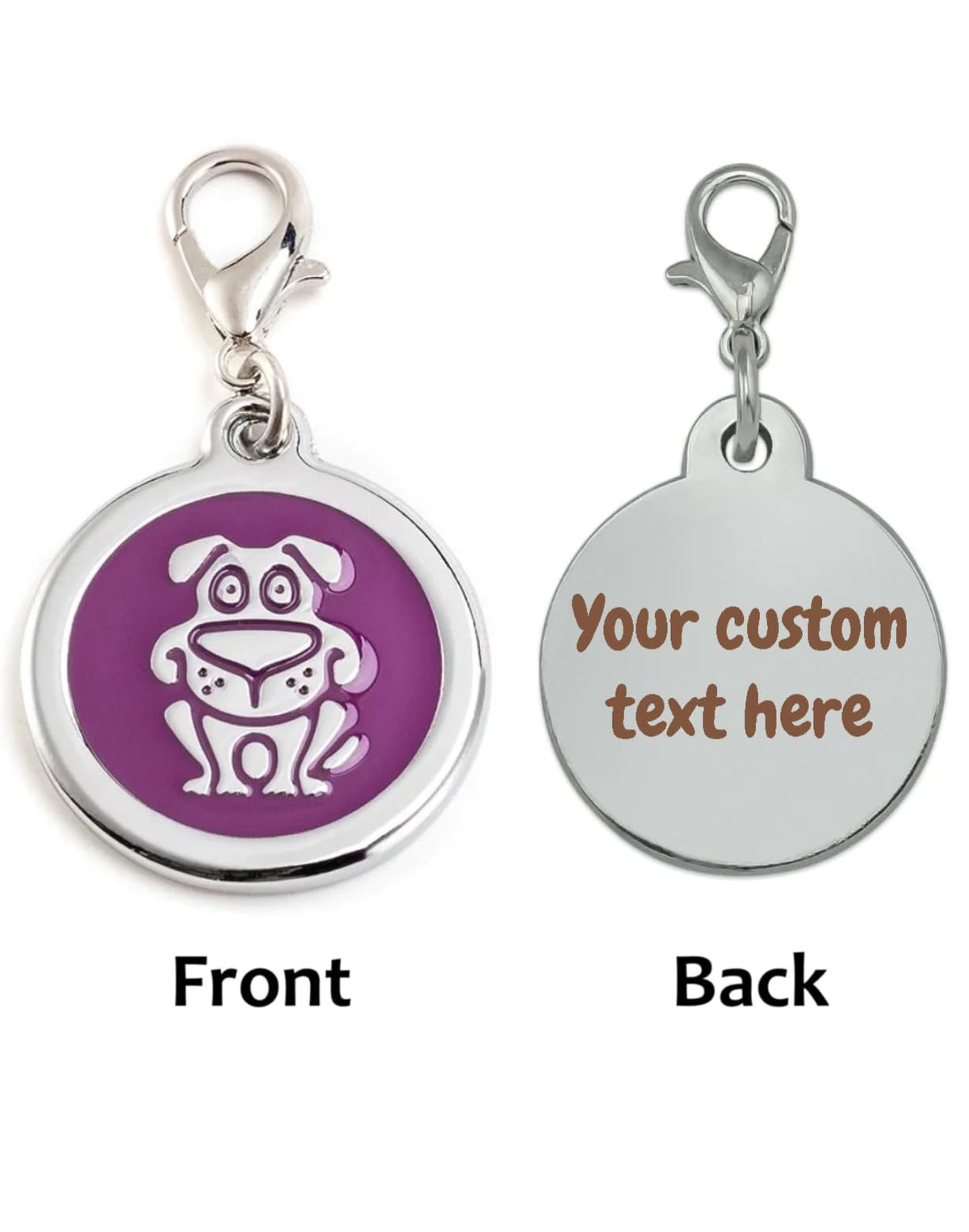 Personalized Dog/Cat Cute Paw Pet ID Tag with Unique Laser Engraving Name and Phone Number for Pet Collar or Key Chain (Pink)