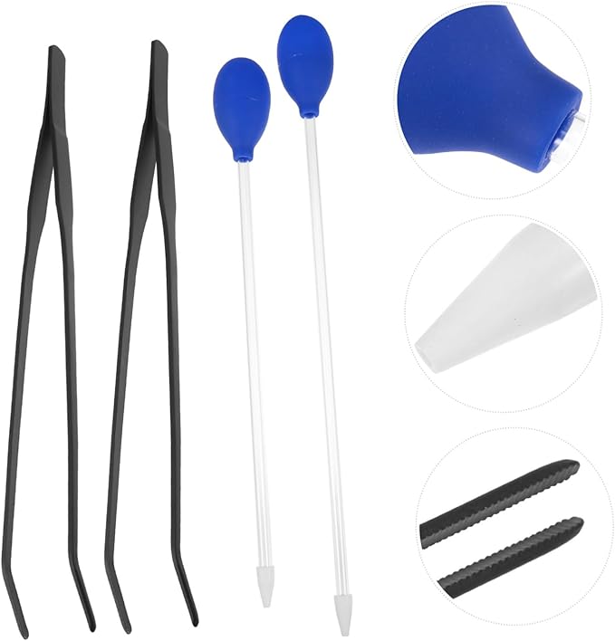 Yardwe 4pcs Aquarium Tank Cleaner Tools Set Tweezers Pipette Easy Water Change for Fish Tanks