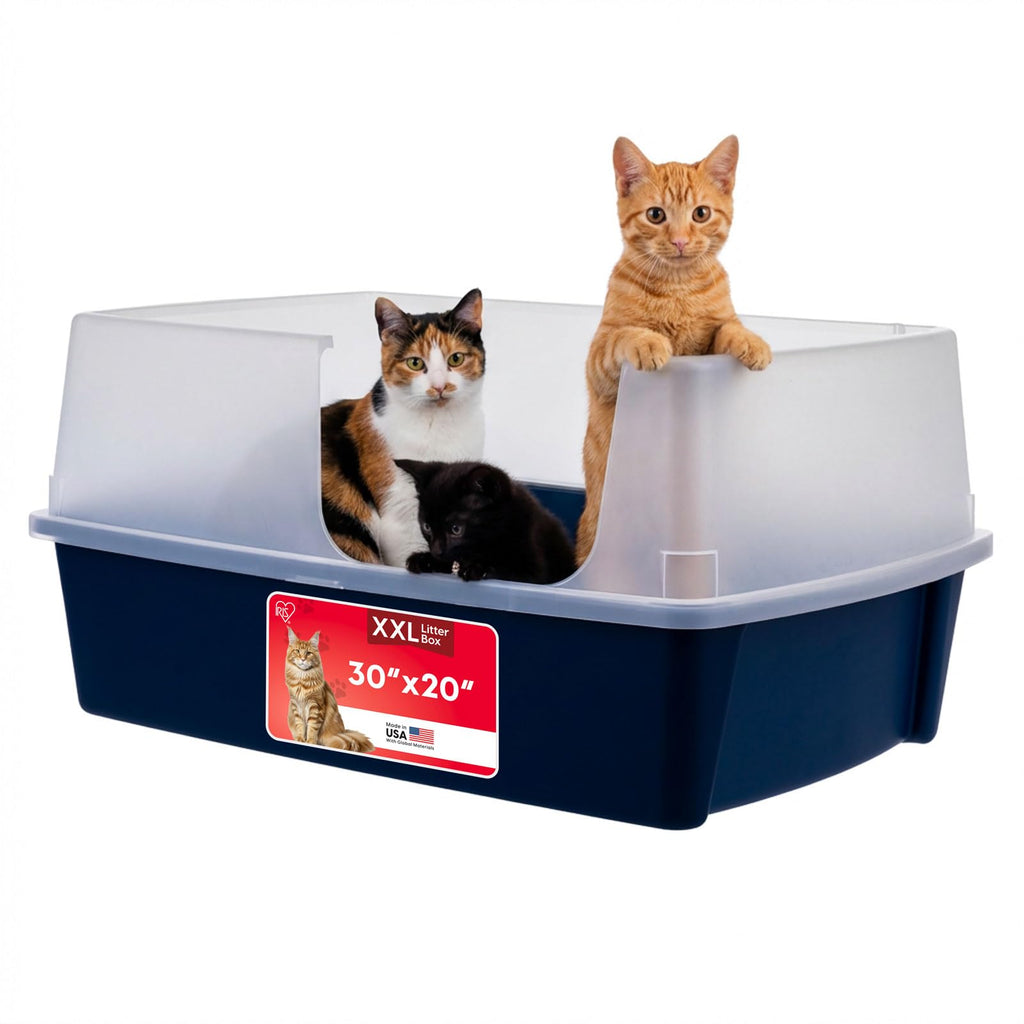 IRIS USA XX-Large Side Entry Cat Litter Box, Navy