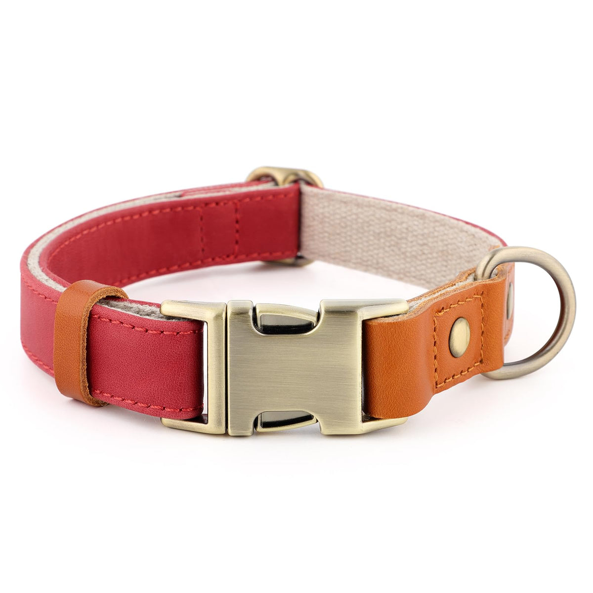 Plutus Pet Genuine Leather & Hemp Dog Collar, Adjustable, Gentle & Stylish